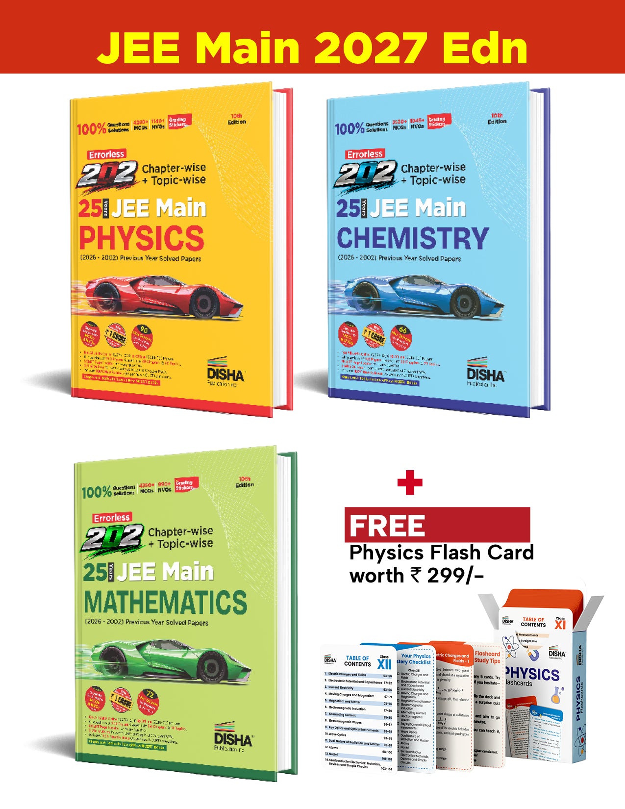 Disha Combo (3 Books) Errorless 202 Chapter-wise & Topic-wise 25 Year ...