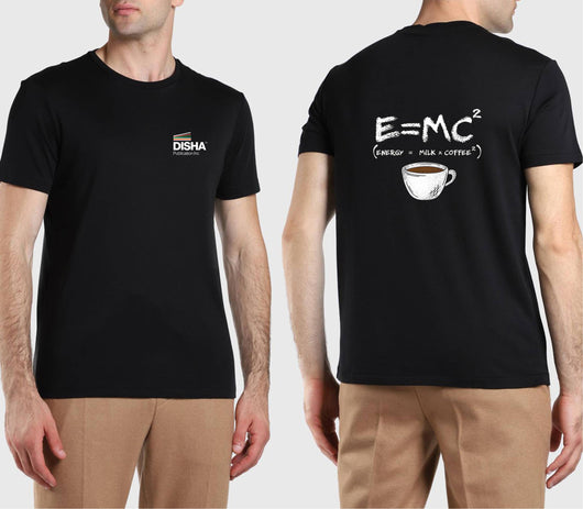 Disha “E=MC² Coffee Edition” Graphic T-Shirt (Black) – Disha Publication