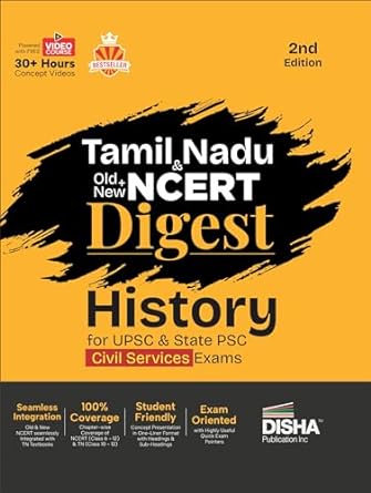 Tamil Nadu & Old + New NCERT Digest History for UPSC & State PSC Civil Services Exams 2nd Edition | NCERT Class VI – XII & TN Class X - XII | 30+ Hours Video | IAS Prelims & Mains