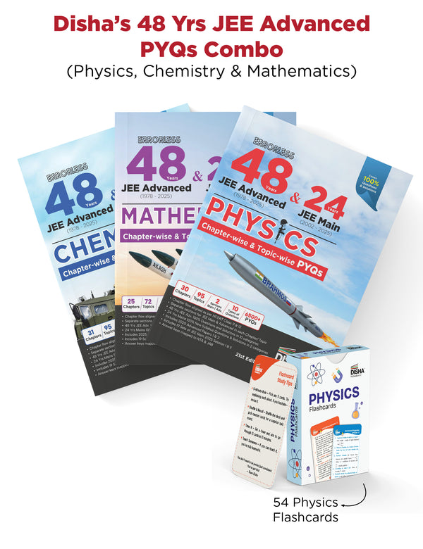 Disha Combo (set of 3 Books) Errorless 48 Years JEE Advanced (1978 - 2025) & 24 Year JEE Main (2002 - 2025) PHYSICS, CHEMISTRY & MATHEMATICS Chapter-wise & Topic-wise PYQ Books 21st Edition | JEE 2026
