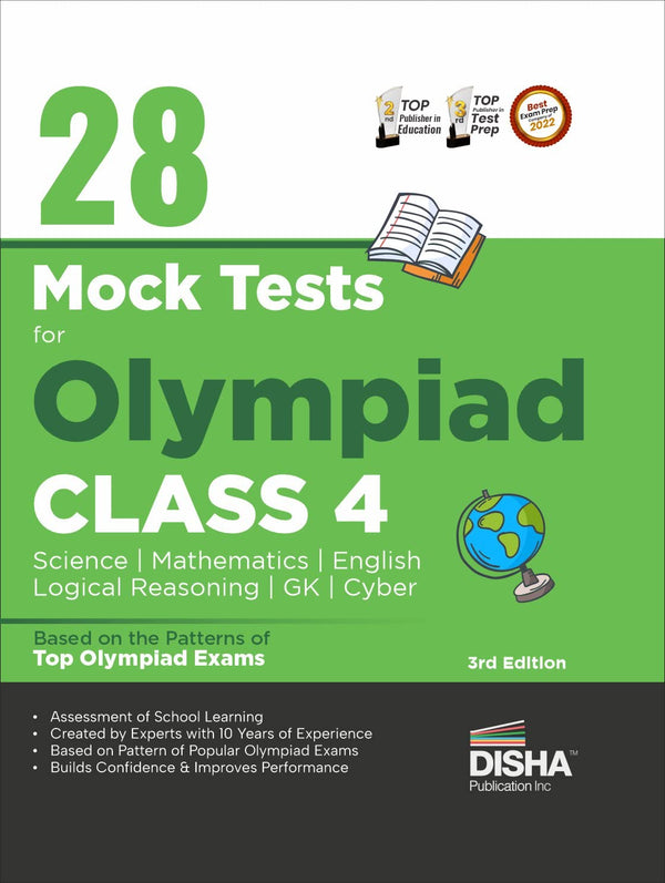 28 Mock Test Series for Olympiads Class 4 Science, Mathematics, English, Logical Reasoning, GK & Cyber 3rd Edition