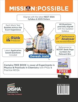Disha Mission Possible with Disha's 15 NEET Mock Test Series 2026 with ...