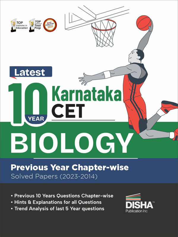 Latest 10 Year Karnataka CET Biology Previous Year Chapter-wise Solved Papers (2023 - 2014) | KCET PYQs Question Bank | For 2024 B.Pharma & B.Sc. Exams