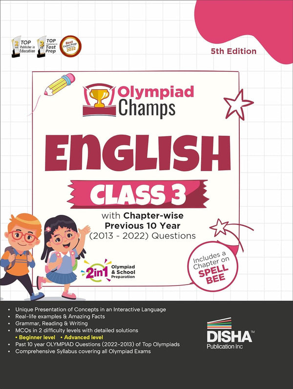 Olympiad Champs English Class 3 with Chapter-wise Previous 10 Year (2013 - 2022) Questions 5th Edition | Complete Prep Guide with Theory, PYQs, Past & Practice Exercise