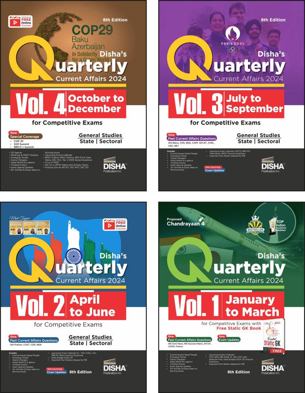 2025 YEARLY Current Affairs Pack of 4 Quarterly Issues (January to December 2024) for Competitive Exams 7th Edition | Civil Services, UPSC, State PSC, SSC, Banking, Railway, CDS, NDA, CAPF & AFCAT