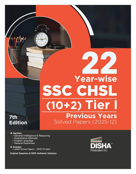Disha 22 Year-wise SSC CHSL (10+2) Prelim Tier I Exam Previous Year So ...
