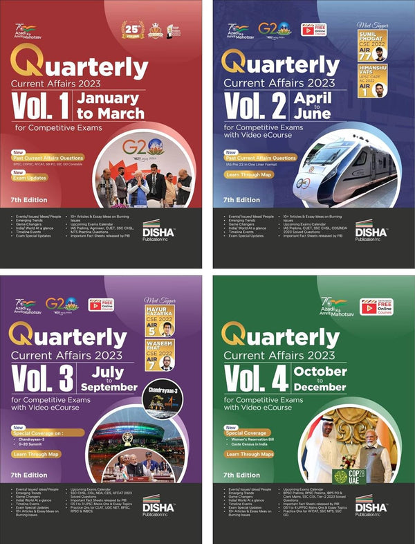 2024 YEARLY Current Affairs Pack of 4 Quarterly Issues (January to December 2023) for Competitive Exams 7th Edition