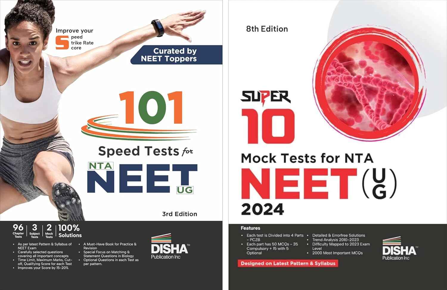 Disha Combo (set of 2 Books) 101 Speed Tests for NTA NEET (UG) with Su ...