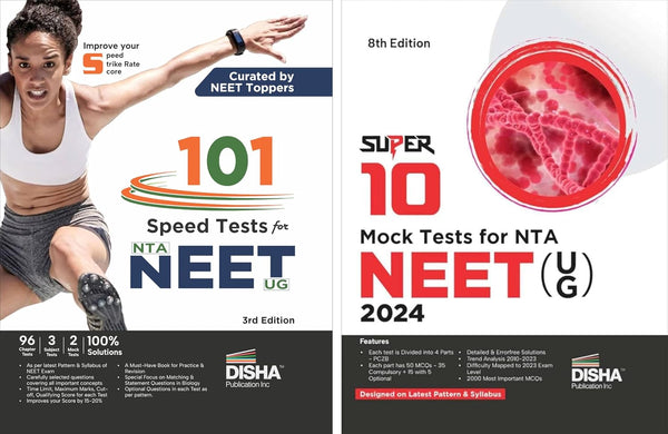 Disha Combo (set of 2 Books) 101 Speed Tests for NTA NEET (UG) with Super 10 Mock Tests Book | Improve your Score by 15-20% | Physics, Chemistry & Biology | Optional Questions | 100% Solutions