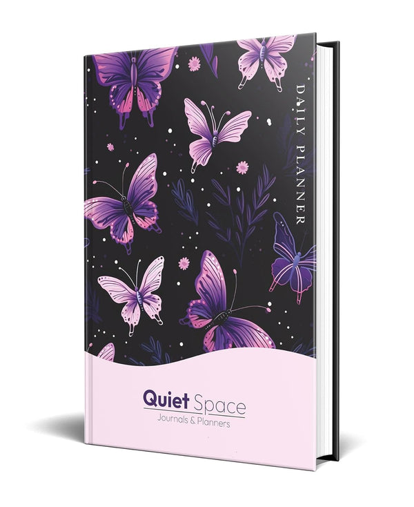 Quiet Space Daily Planner | 220 Pages 5 Months Undated A5 Hardbound Journal | Organize, Prioritize, and Track Your Progress | Undated for Flexibility | Optimizes Productivity & Wellness | With Habit Tracker | A5 Hardcover