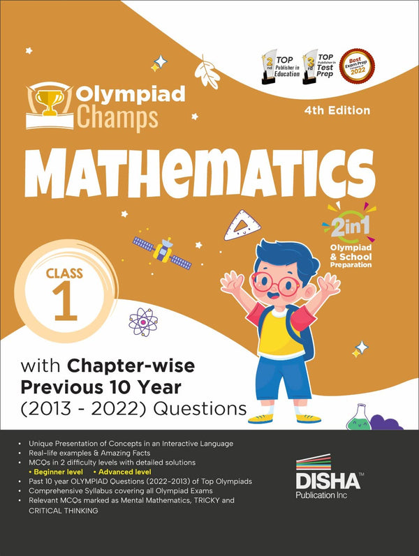 Olympiad Champs Mathematics Class 1 with Chapter-wise Previous 10 Year (2013 - 2022) Questions 4th Edition | Complete Prep Guide with Theory, PYQs, Past & Practice Exercise |
