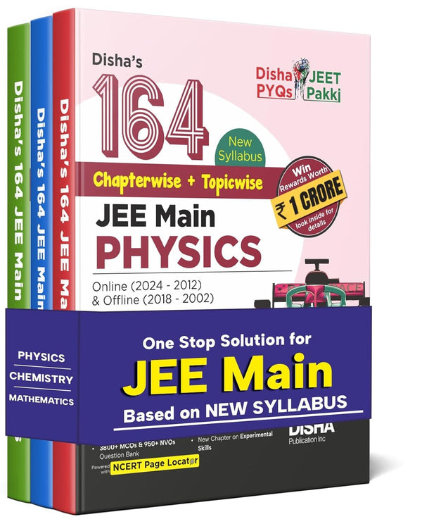 Disha's 164 New Syllabus Chapter-wise + Topic-wise JEE Main Online (2024 - 2012) & Offline (2018 - 2002) Physics, Chemistry & Mathematics Previous Years Solved Papers 8th Edition | NCERT PYQ