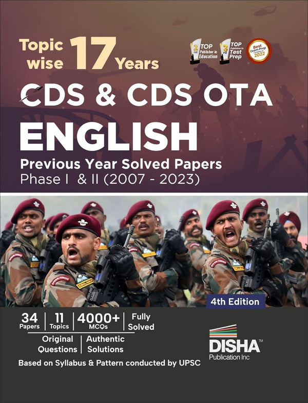 Topic-wise 17 CDS & CDS OTA English Previous Year Solved Papers Phase I & II (2007 - 2023) 4th Edition | Combined Defence Services PYQs