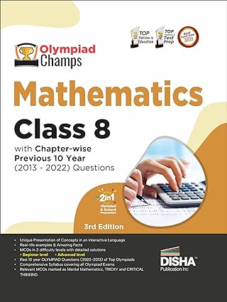 Olympiad Champs Mathematics Class 8 with Chapter-wise Previous 10 Year (2013 - 2022) Questions 5th Edition | Complete Prep Guide with Theory, PYQs, Past & Practice Exercise