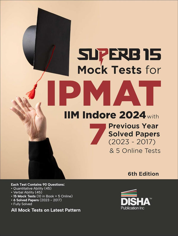 SuperB 15 Mock Tests for IPMAT (IIM Indore) with 7 Previous Year Solved Papers (2023 - 2017) & 5 Online Tests 6th Edition