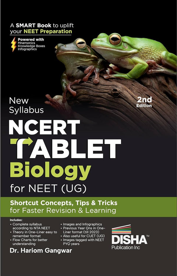 New Syllabus NCERT Tablet Biology for NEET (UG) 2nd Edition - Shortcut Concepts, Tips & Tricks for Faster Revision & Learning | One Liner Theory with Mnemonics, Knowledge Box & Intext PYQs (Previous Year Questions)