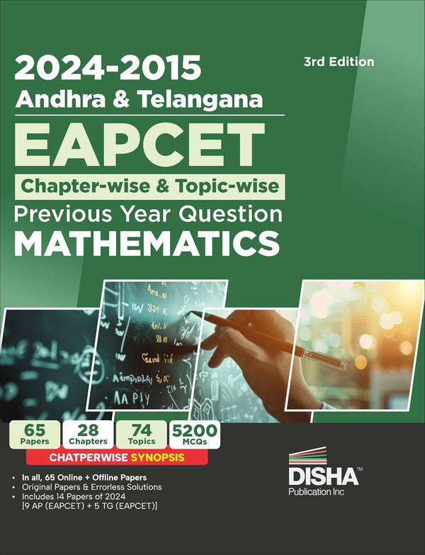 2024 - 2015 Andhra & Telangana EAPCET Chapter-wise & Topic-wise Previous Year Solved Papers Mathematics 3rd Edition| PYQs Question Bank | For 2025 Engineering Exams | 1700+ MCQs