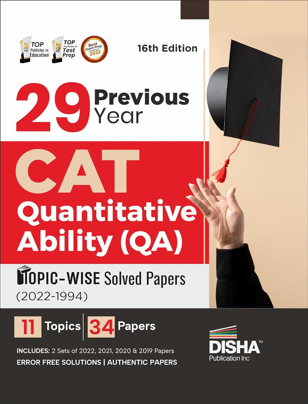 29 Previous Year CAT Quantitative Ability (QA) Topic-wise Solved Papers (2022 - 1994) 16th edition | Previous Year Questions PYQs