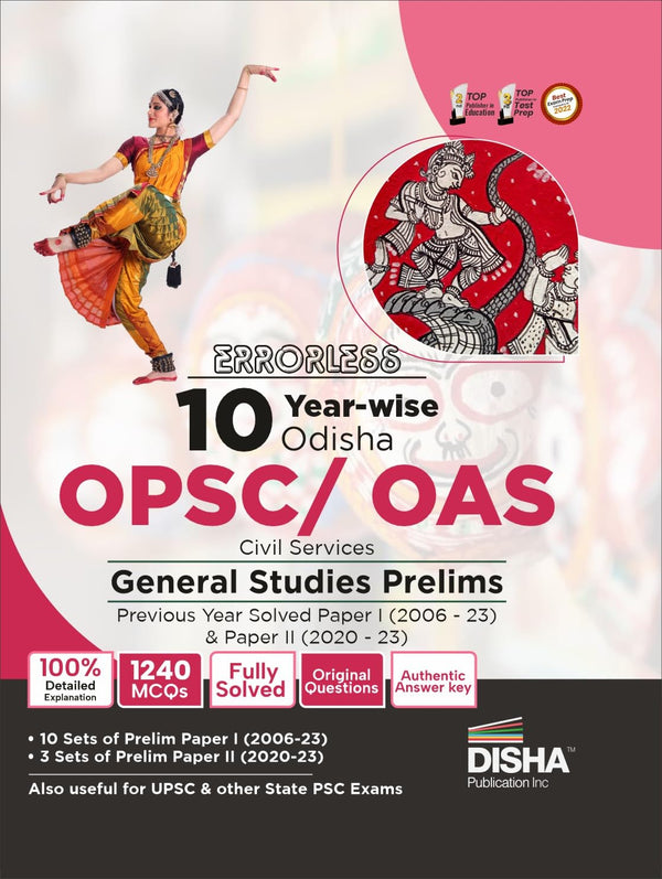 Errorless 10 Year-wise Odisha OPSC/ OAS Civil Services General Studies Prelims Previous Year Solved Paper 1 (2006 - 23) & Paper 2 (2020 - 23) 2nd Edition | PYQs Question Bank