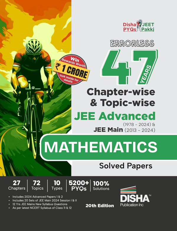 Errorless 47 Years Chapter-wise & Topic-wise JEE Advanced (1978 - 2024) & JEE Main (2013 - 2024) MATHEMATICS Solved Papers 20th Edition | PYQ Question Bank in NCERT Flow for JEE 2025