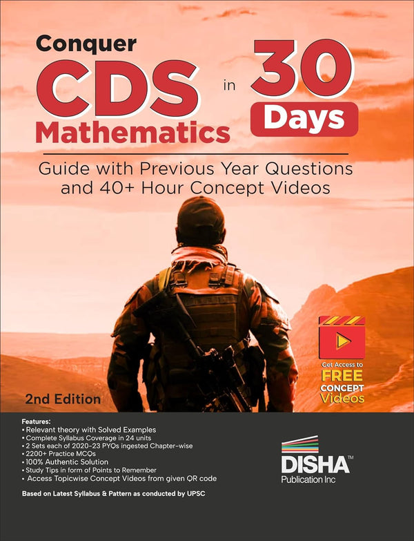 Conquer CDS Mathematics in 30 Days - Guide with Previous Year Questions and 40+ Hour Concept Videos 2nd Edition
