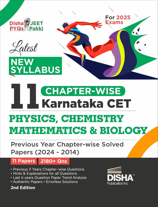 Latest New Syllabus 11 Chapter-wise Karnataka CET Physics, Chemistry, Mathematics & Biology Previous Year Solved Papers (2024 - 2014) 2nd Edition | KCET PYQs Question Bank | For 2025 B. Pharma & B.Sc.