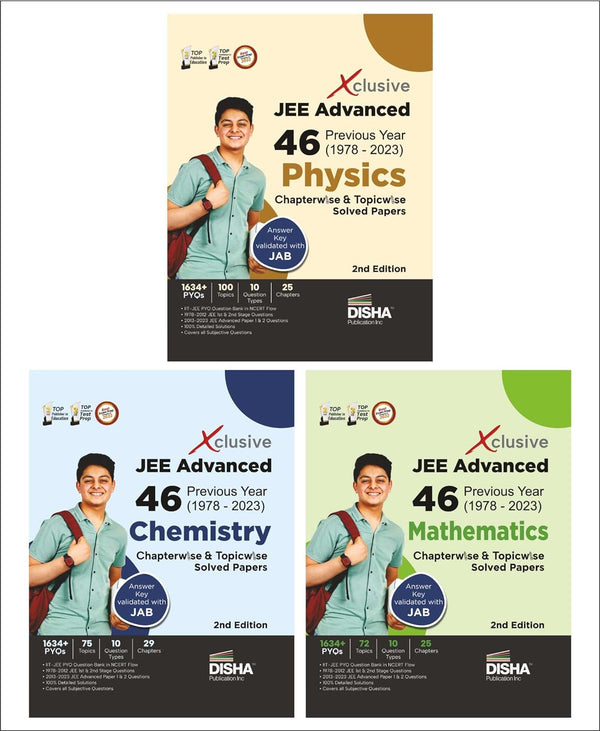 Combo Xclusive JEE Advanced 46 Previous Year (1978 - 2023) Physics, Chemistry & Mathematics Chapterwise & Topicwise Solved Papers (set of 3 Books) 2nd Edition