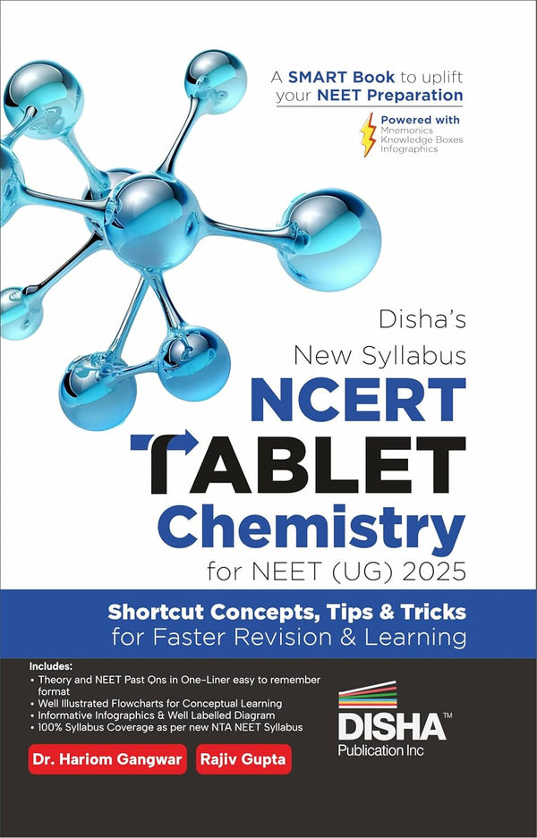 Disha's New Syllabus NCERT Tablet Chemistry for NEET (UG) 2025 - Shortcut Concepts, Tips & Tricks for Revision & Learning | One Liner Theory with Mnemonics, PYQs (Previous Year Questions)