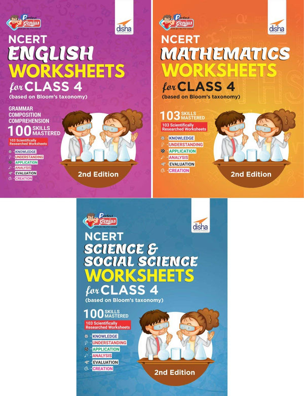 Perfect Genius NCERT English, Mathematics, Science & Social Science Worksheets for Class 4 (based on Bloom's taxonomy) 2nd Edition