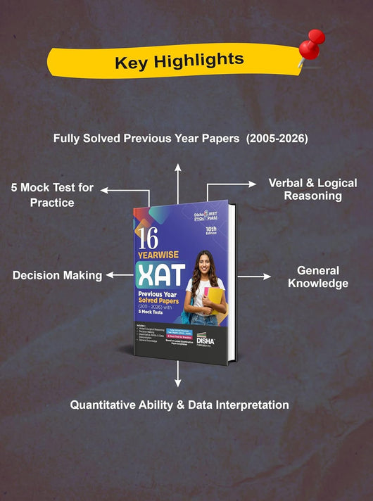 Disha 16 Year-wise XAT Previous Year Solved Papers (2011 - 2026) with 5 ...
