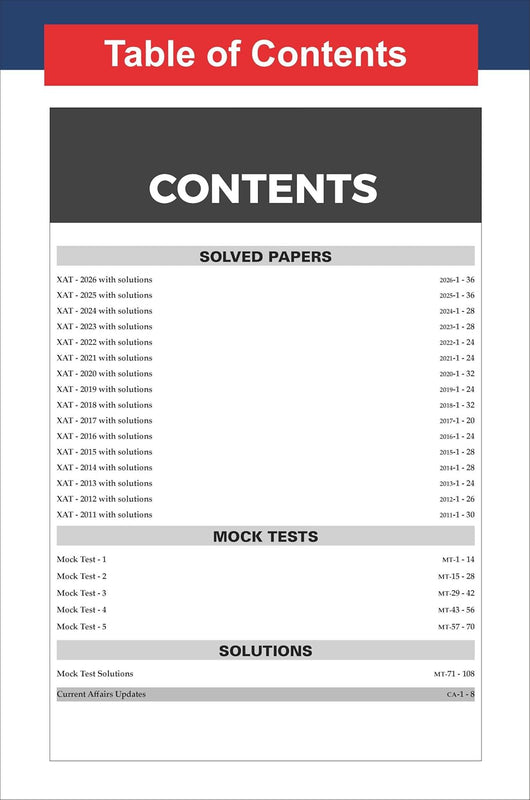 Disha 16 Year-wise XAT Previous Year Solved Papers (2011 - 2026) with 5 ...