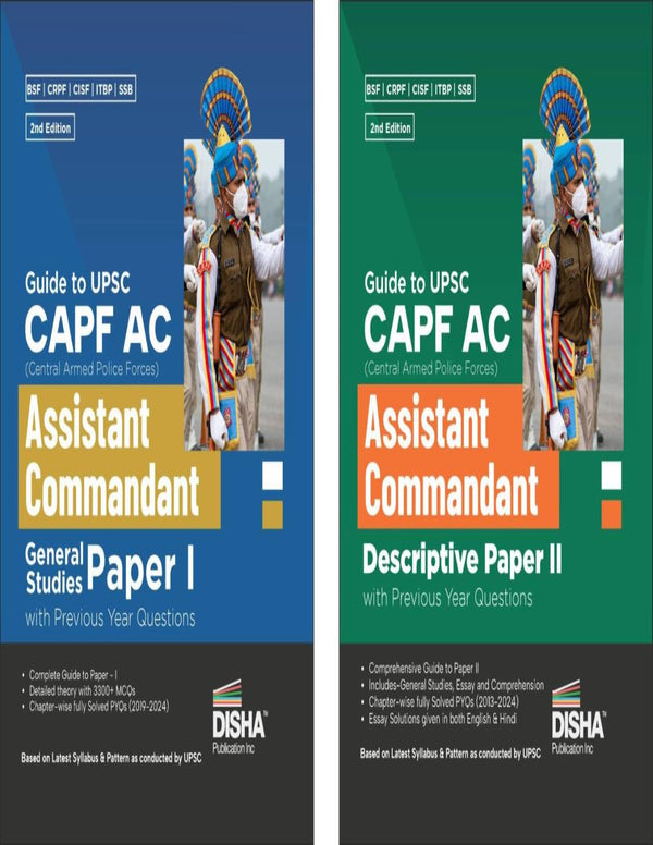 Combo (set of 2 Books) Guide to UPSC CAPF AC General Studies & Descriptive Papers I & II with Previous Year Questions 4th Edition | For 2024 Exam | PYQs