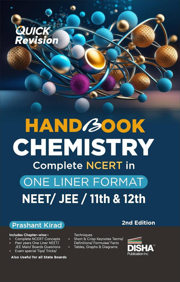 HandBook Chemistry - Complete NCERT in One Liner Format for NEET/ JEE/ 11th & 12th - 2nd Edition | Engineering, Medical, CBSE Class XI & XII