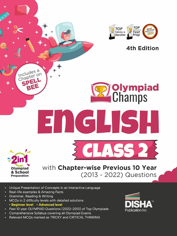 Olympiad Champs English Class 2 with Chapter-wise Previous 10 Year (2013 - 2022) Questions 4th Edition | Complete Prep Guide with Theory, PYQs, Past & Practice Exercise |