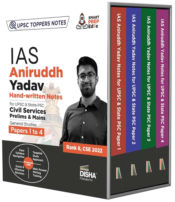 IAS Aniruddh Yadav Hand-written Notes for UPSC & State PSC Civil Services Prelims & Mains General Studies Papers 1 – 4 |UPSC Prelims & Mains Combo (set of 4 Books)