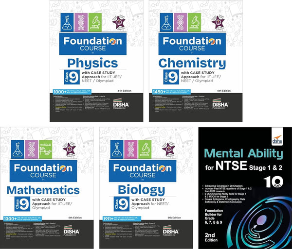 Foundation Course in Class 9 Physics, Chemistry, Mathematics & Biology with Case Study Approach & Mental Ability Book for IIT JEE/ NEET/ Olympiad - 6th Edition