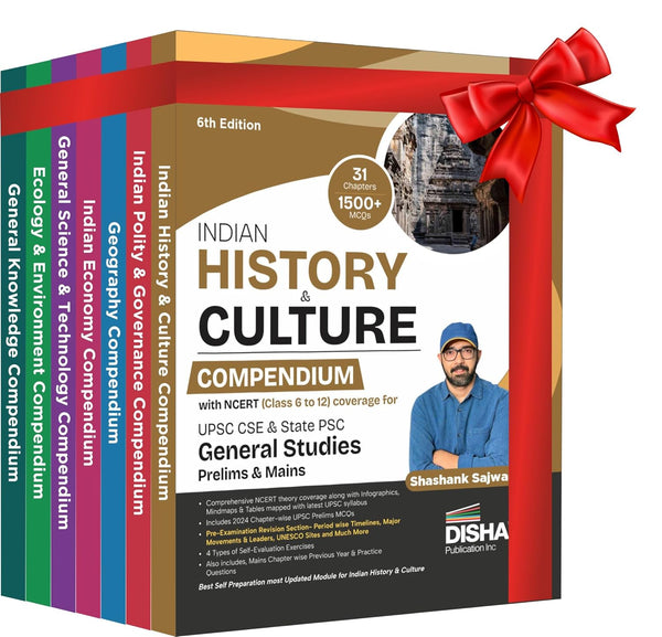 Disha's Popular General Studies Compendium Series with NCERT (Class 6 to 12) coverage for UPSC & State PSC Civil Services Prelims & Mains New Edition (set of 7 Books) | IAS