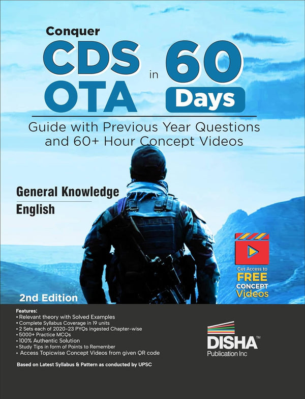 Conquer CDS OTA in 60 Days - Guide with Previous Year Questions and 60+ Hour Concept Videos 2nd Edition | General Knowledge & English