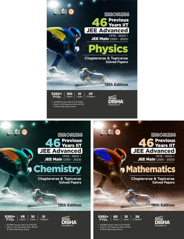 Errorless 46 Previous Years IIT JEE Advanced (1978 - 2023) + JEE Main (2013 - 2023) PHYSICS, CHEMISTRY & MATHEMATICS Chapterwise & Topicwise Solved Papers 19th Edition | PYQ Question Bank in NCERT Flow with 100% Detailed Solutions for JEE 2024