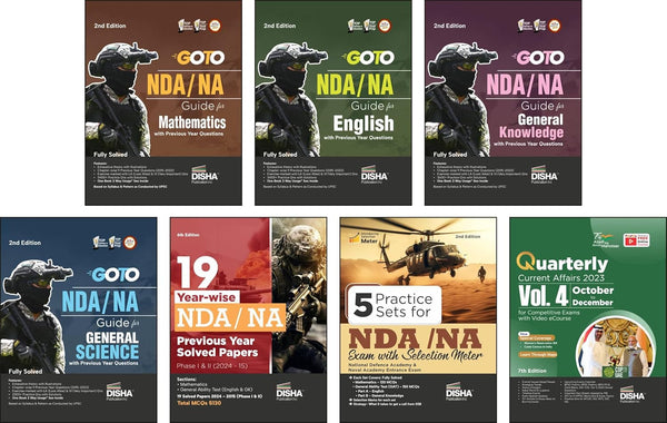 Combo (Set of 7 Books) NDA/ NA Study Package - 4 Subject-wise Guides + 17 Previous Year-wise Solved Papers + 5 Practice Sets for Mathematics, English & General Knowledge with Free Quarterly Magazine 3rd Edition