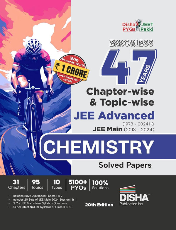 Errorless 47 Years Chapter-wise & Topic-wise JEE Advanced (1978 - 2024) & JEE Main (2013 - 2024) CHEMISTRY Solved Papers 20th Edition | PYQ Question Bank in NCERT Flow for JEE 2025