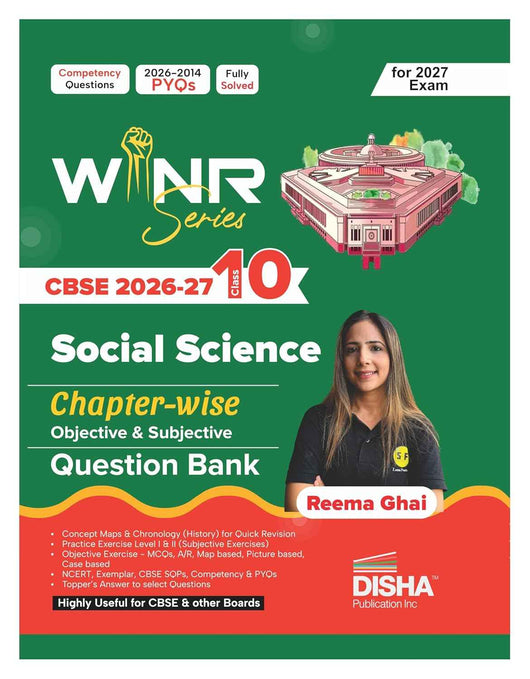 Disha WINR Series CBSE 2026-27 Class 10 Social Science Chapter-wise Objective & Subjective Question Bank | 9789371869614