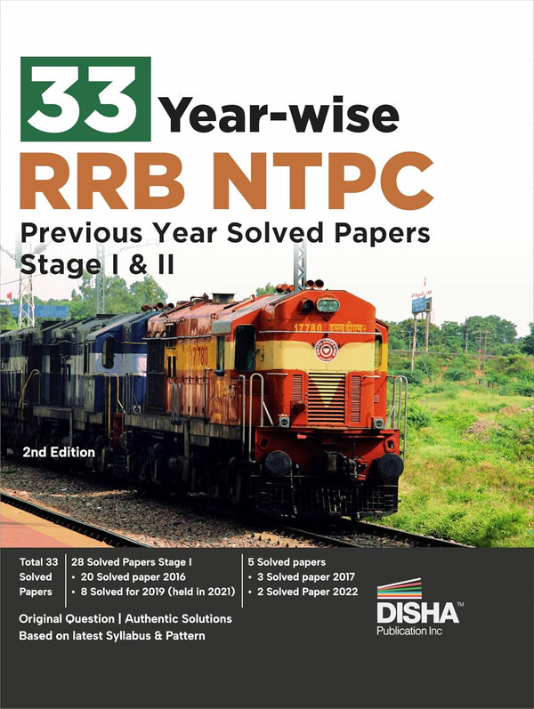 33 Year-wise RRB NTPC Previous Year Solved Papers Stage I & II 2nd English Edition | Original Papers and Authentic Solutions