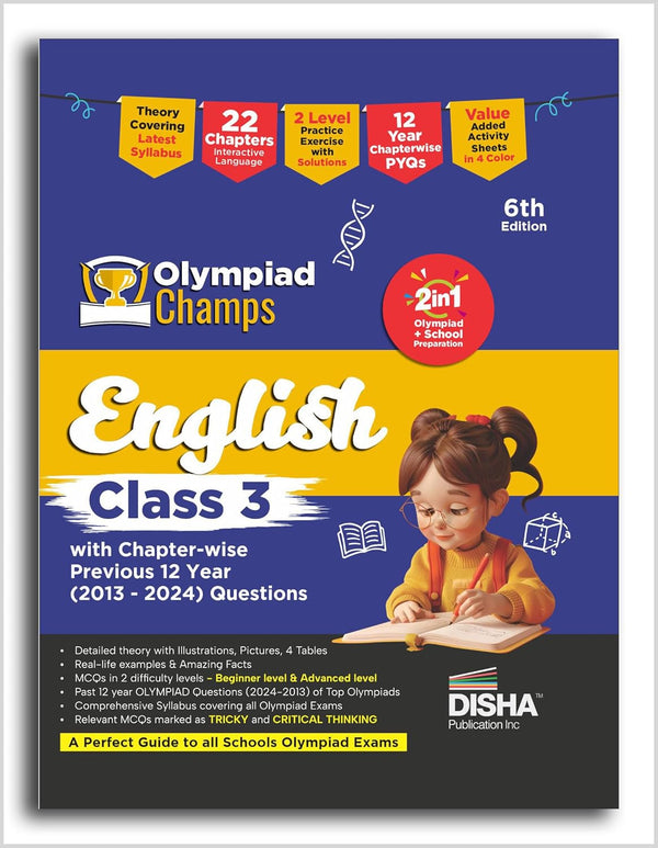 Olympiad Champs English Class 3 with Chapter-wise Previous 12 Year (2013 - 2024) Questions 6th Edition | Complete Prep Guide with Theory, PYQs, Past & Practice Exercise