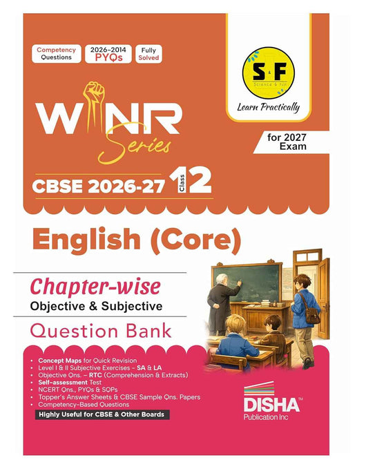 Disha WINR Series CBSE 2026-27 Class 12 English Core Chapter-wise Objective & Subjective Question Bank | 9789371867528