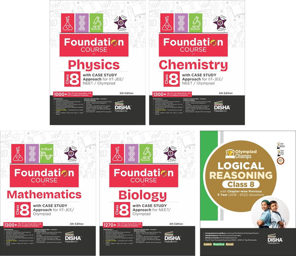 Foundation Course in Class 8 Physics, Chemistry, Mathematics & Biology with Case Study Approach & Mental Ability Book for IIT JEE/ NEET/ Olympiad - 6th Edition