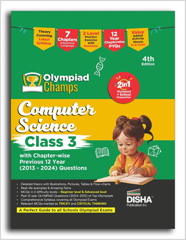 Olympiad Champs Computer Science Class 3 with Chapter-wise Previous 12 Year (2013 - 2024) Questions 4th Edition | Cyber/ Informatics | Complete Prep Guide with Theory, PYQs, Past & Practice Exercise