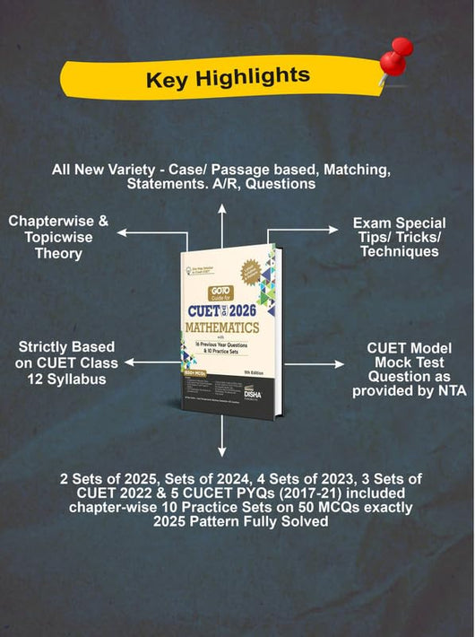 Disha GoTo Guide for CUET (UG) 2026 Mathematics with 16 Previous Year ...