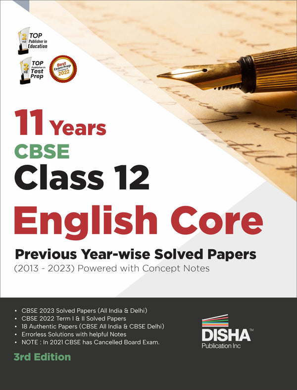 Disha 11 Years CBSE Class 12 English Core Previous Year-wise Solved Papers (2013 - 2023) powered with Concept Notes 3rd Edition | Previous Year Questions PYQs