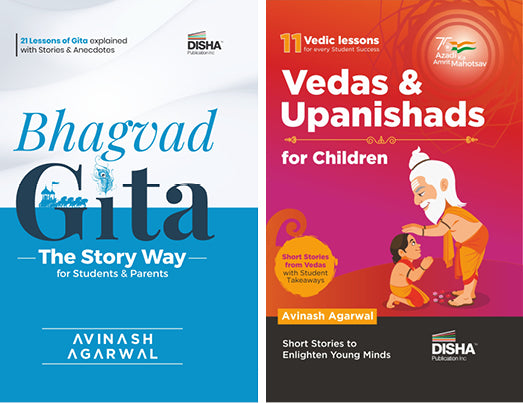 Combo - Bhagvad Gita, Vedas and Upanishads for Children - The Story Way for Students & Parents | Engaging Stories to enlighten students